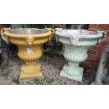 Large pair of stone pedestal planters - Approx height: 70cm