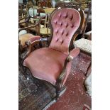 Victorian button back armchair