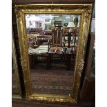 Large bevelled glass gilt framed mirror