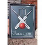 Cricketers Arms double sided pub sign - Approx size: 92cm x 123cm