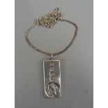 Silver ingot on chain