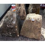 2 antique staddle stone bases