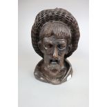Carved fishermans head - Eric - Approx height: 35cm