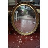 Bevel glass oval mirror