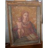 Early religious oil on canvas - Approx image size: 60cm x 81cm