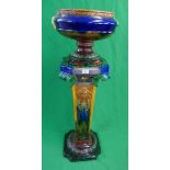 Majolica jardinere on stand - Approx height: 111cm