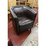 Leather tub chair