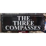 The Three Compasses pub sign - Approx size: 246cm x 90cm
