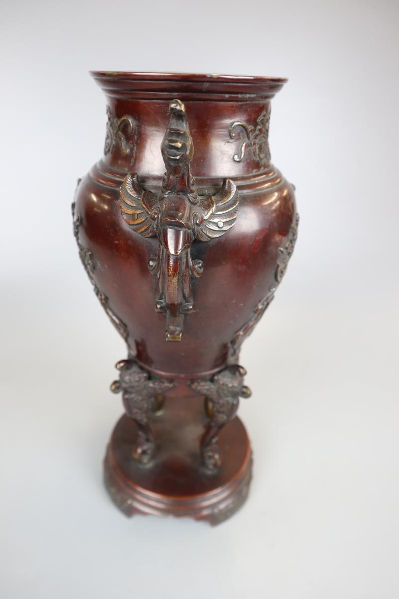 Oriental bronze urn - Approx height: 35cm - Image 5 of 8