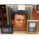 Signed Muhammad Ali L/E print 58/100 with C.O.A together with a framed film cell of the Muhammad Ali