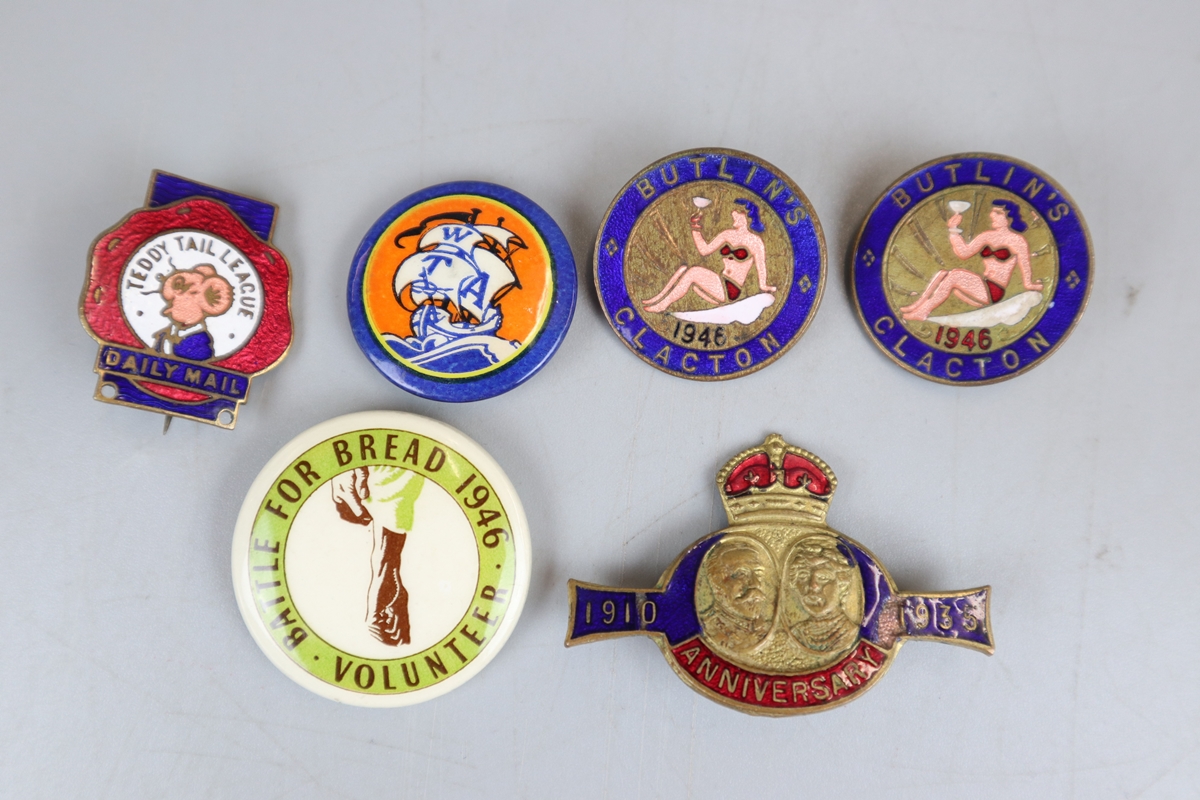 Collection of pin badges to include Butlins