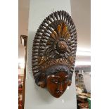 Carved Indian wall mask