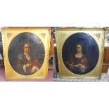 Abraham Capadose (1659-1746) - 2 oval oil companion pictures - Approx image sizes: 60cm x 100cm