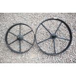 2 cast iron shepherds hut wheels