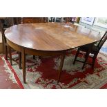 19thC D end dining table with leaf - Approx size: L: 210cm W: 132cm H: 75cm