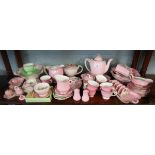 Collection of pink ceramics to include Brentleigh ware Staffordshire
