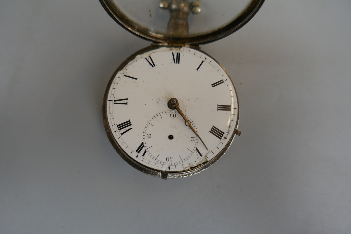 Hallmarked silver pocket watch and case marked Tho Smith 1813 - Image 5 of 8