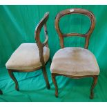 Set of 6 antique balloon back dining chairs