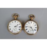 2 Dennison gold tone pocket watches