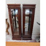 Pair of Franklin Mint display cases - Approx size: W: 37cm D: 32cm H: 132cm