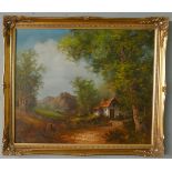 Oil on canvas - Rural scene signed Grant - Approx image size: 59cm x 49cm
