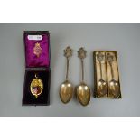 Hallmarked silver Livery spoons - Joiners and Ceilers together with medal