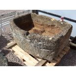 Very large and heavy antique stone trough - Approx size W: 133cm D: 92cm H: 55cm