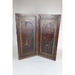 2 panel painted glass screen