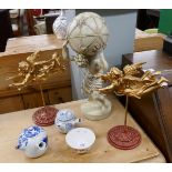 Quantity of decorative items including antique Chinese pots