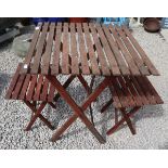 Folding wooden table and chairs