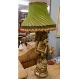 Gilt cherub lamp