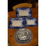 Blue and white meat platters