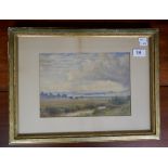 Watercolour Kentish landscape by J H Leonard - see reverse - Approx image size: 27cm x 19cm