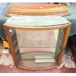 Bow fronted wall hanging display cabinet