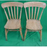 Set of 4 beech farmhouse chairs