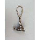 Silver snail key ring