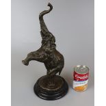 Large contemporary bronze figure of an elephant - Height 38cm