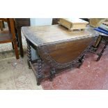 Carved oak gateleg table