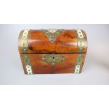 Victorian walnut tea caddy