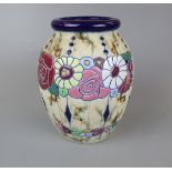 Amphora vase hand painted circa 1920's - Approx height: 23cm
