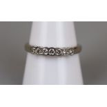 White gold 7 stone diamond ring - Approx size: S