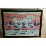 Framed military aircraft poster