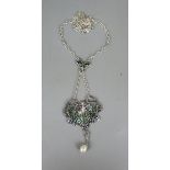 Silver & enamel fairy pendant on chain