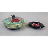 Moorcroft lidded bowl and ashtray A/F