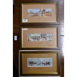 Set of 3 Cash's silk woven pictures