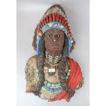 Large Native American wall hanging bust - Approx. height: 70cm