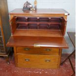 Mahogany chest with secretaire drawer - Approx W: 89cm D: 48cm H: 106cm