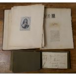 2 books containing Ephemera and autographs from the 17th 18th and 19th century