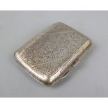 Hallmarked silver cigarette case - Approx weight: 70g