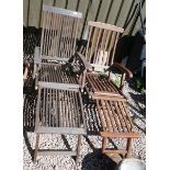 2 teak steamer chairs